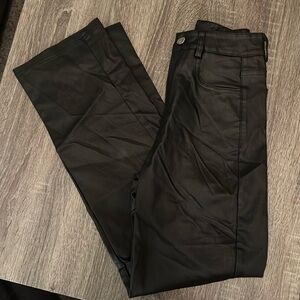 Size small, like leather but has stretch